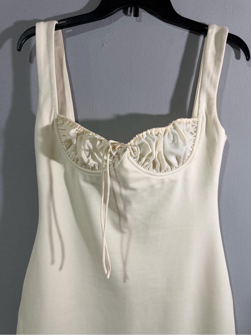 Cream Ruffle-Front Maxi Slip Dress - Picture 2 of 6